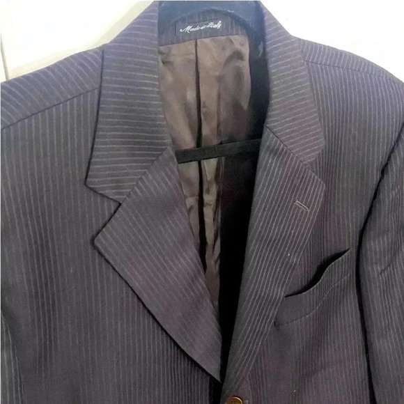 Ermenegildo Zegna  men’s vintage dark brown striped preppy casual luxury suit 54 - Picture 15 of 16